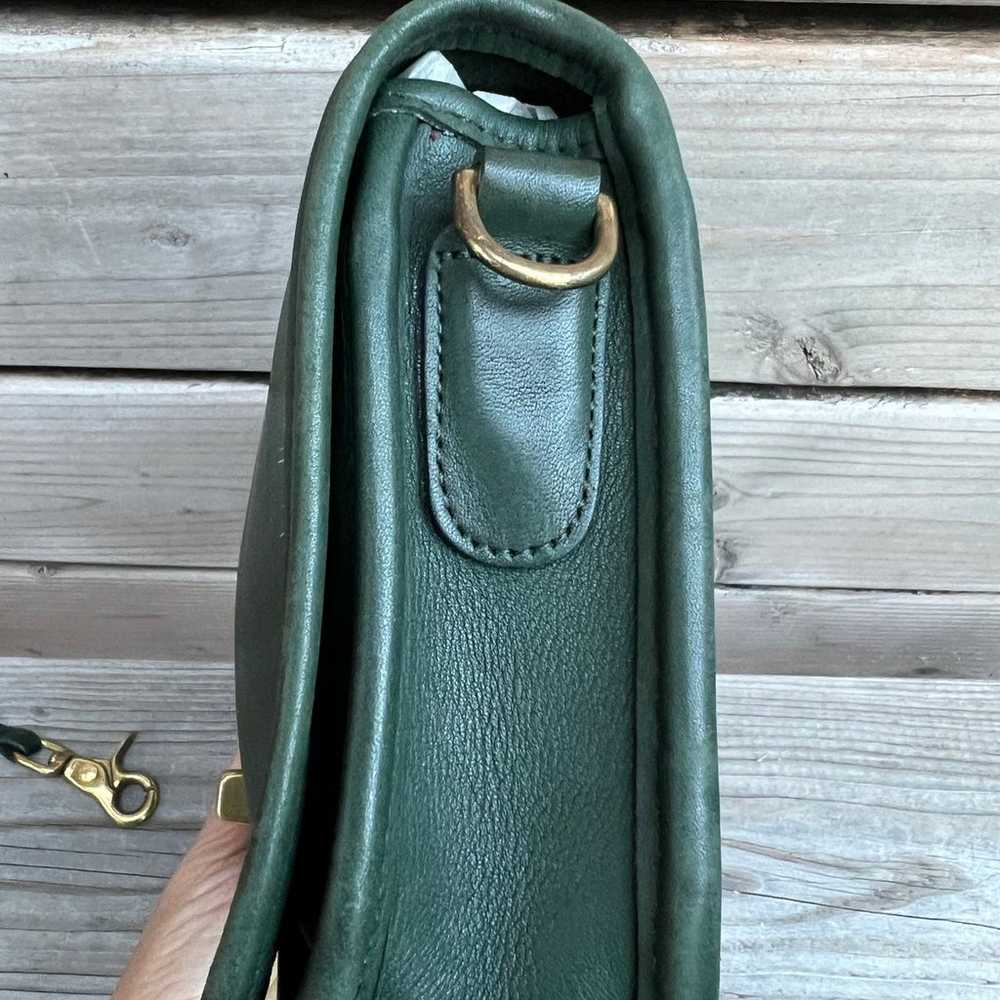 Bottle Green Vintage Coach Penny Pocket Clutch Pu… - image 9