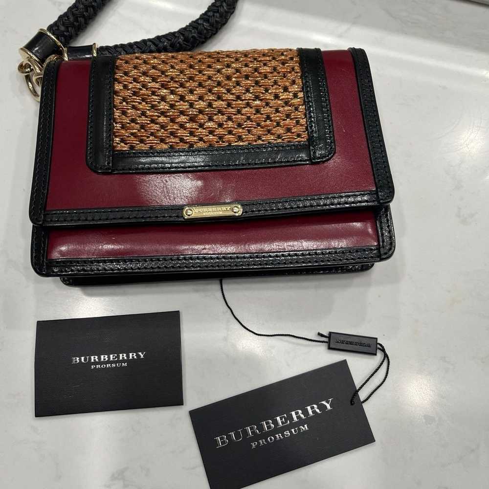 BURBERRY Prorsum leather and raffia Woven Detail … - image 1
