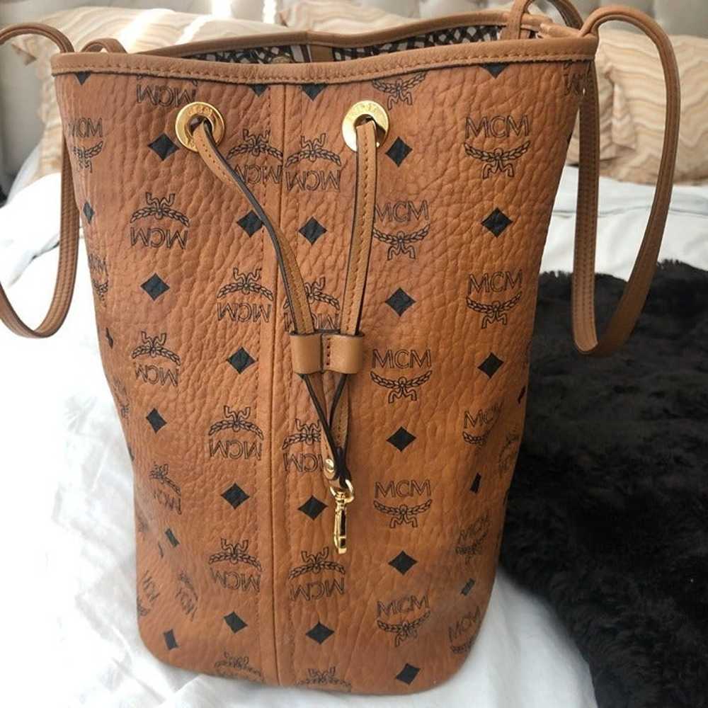 MCM Medium Reversible Liz Tote Shopper Cognac Wit… - image 8