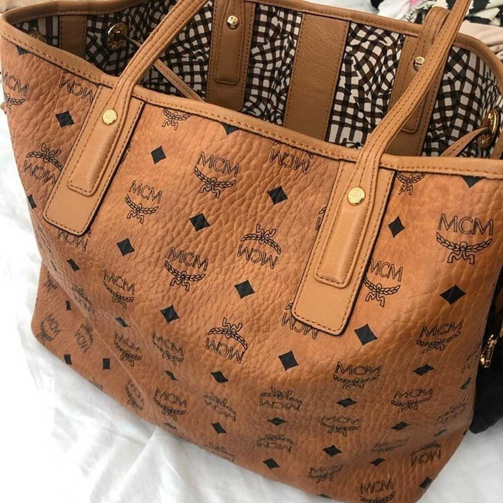 MCM Medium Reversible Liz Tote Shopper Cognac Wit… - image 9