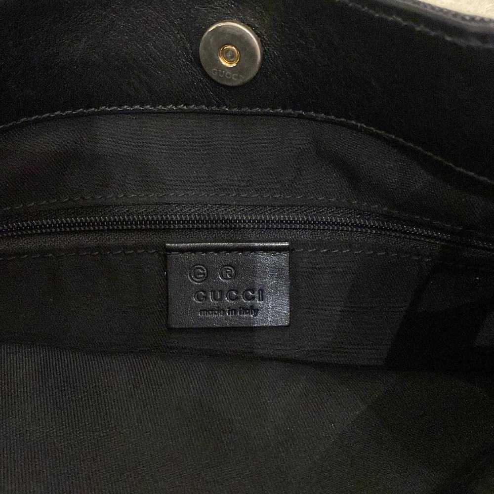 Gucci Black Canvas, Leather Shoulder Bag - image 8