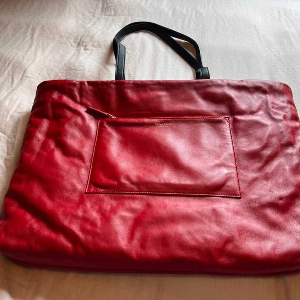 Mansur Gavriel Leather  Reversible Pillow Tote Bl… - image 5