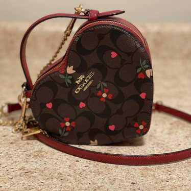 Brown Coach Heart Crossbody Signature Canvas with… - image 1