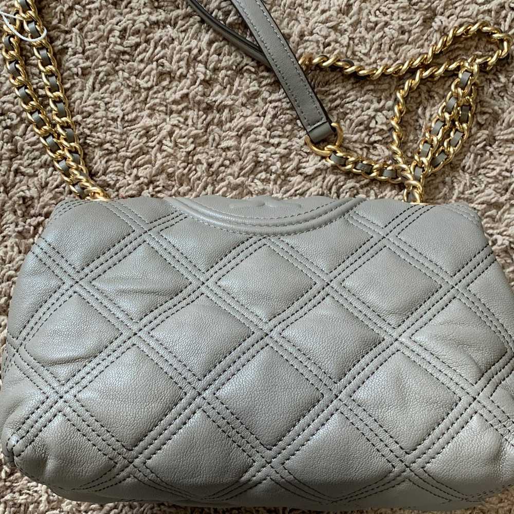 Tory Burch Gray Small Soft Fleming Bag - image 3