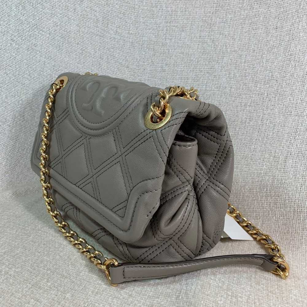 Tory Burch Gray Small Soft Fleming Bag - image 4