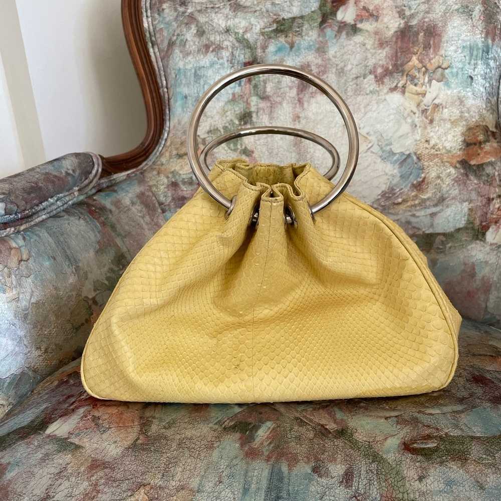Suarez yellow snakeskin leather exotic bag - image 1