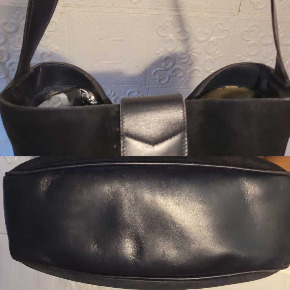 Gucci Navy Leather Suede Sherry Web Shoulder Bag … - image 11