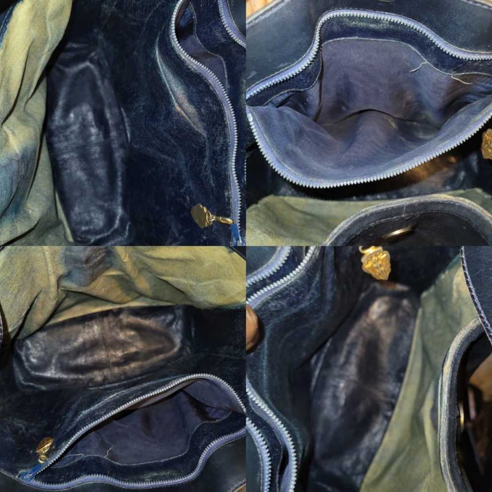 Gucci Navy Leather Suede Sherry Web Shoulder Bag … - image 12