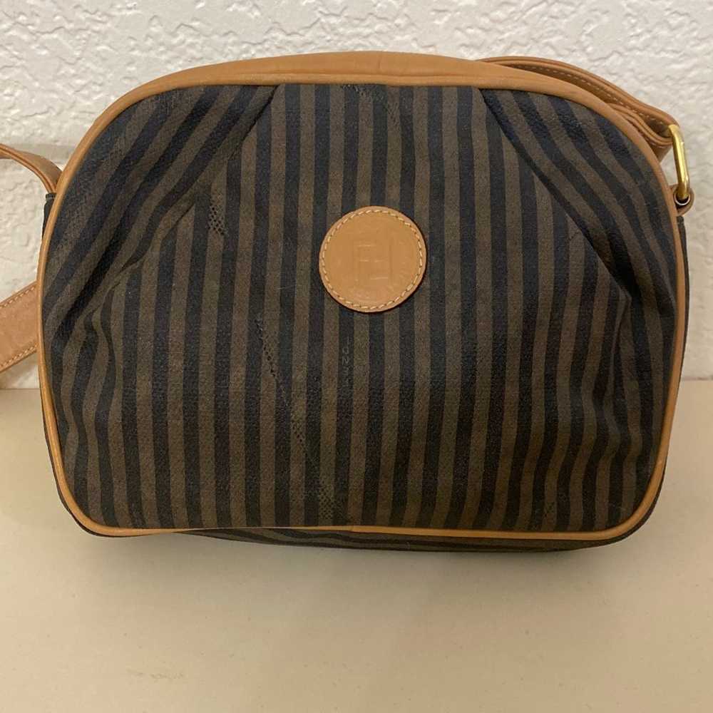 FENDI Pequin Shoulder Bag Coated Canvas/Leather - image 2