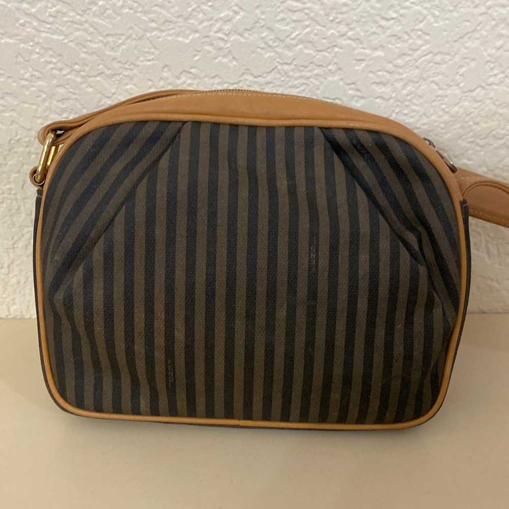 FENDI Pequin Shoulder Bag Coated Canvas/Leather - image 3