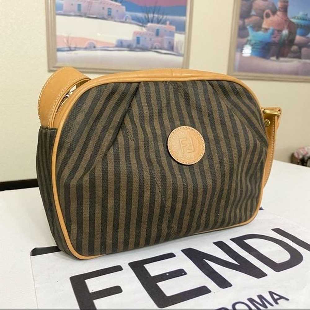 FENDI Pequin Shoulder Bag Coated Canvas/Leather - image 5