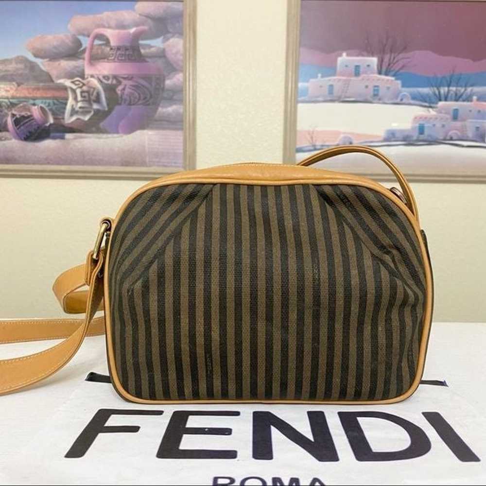 FENDI Pequin Shoulder Bag Coated Canvas/Leather - image 6