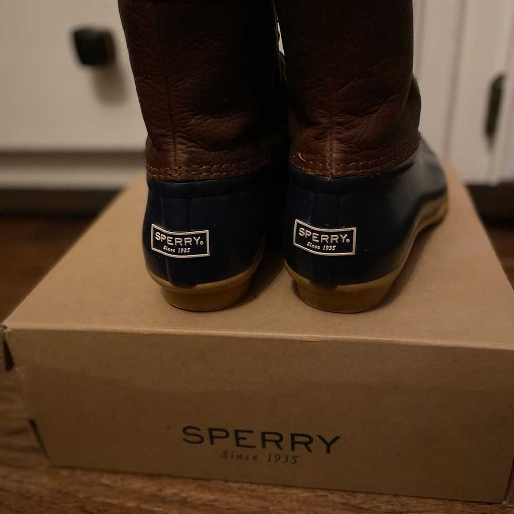 Sperry duck boots-  brown & navy - image 3