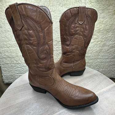 Coconuts Gaucho Womens Size 8.5 Cowboy Boots Brow… - image 1