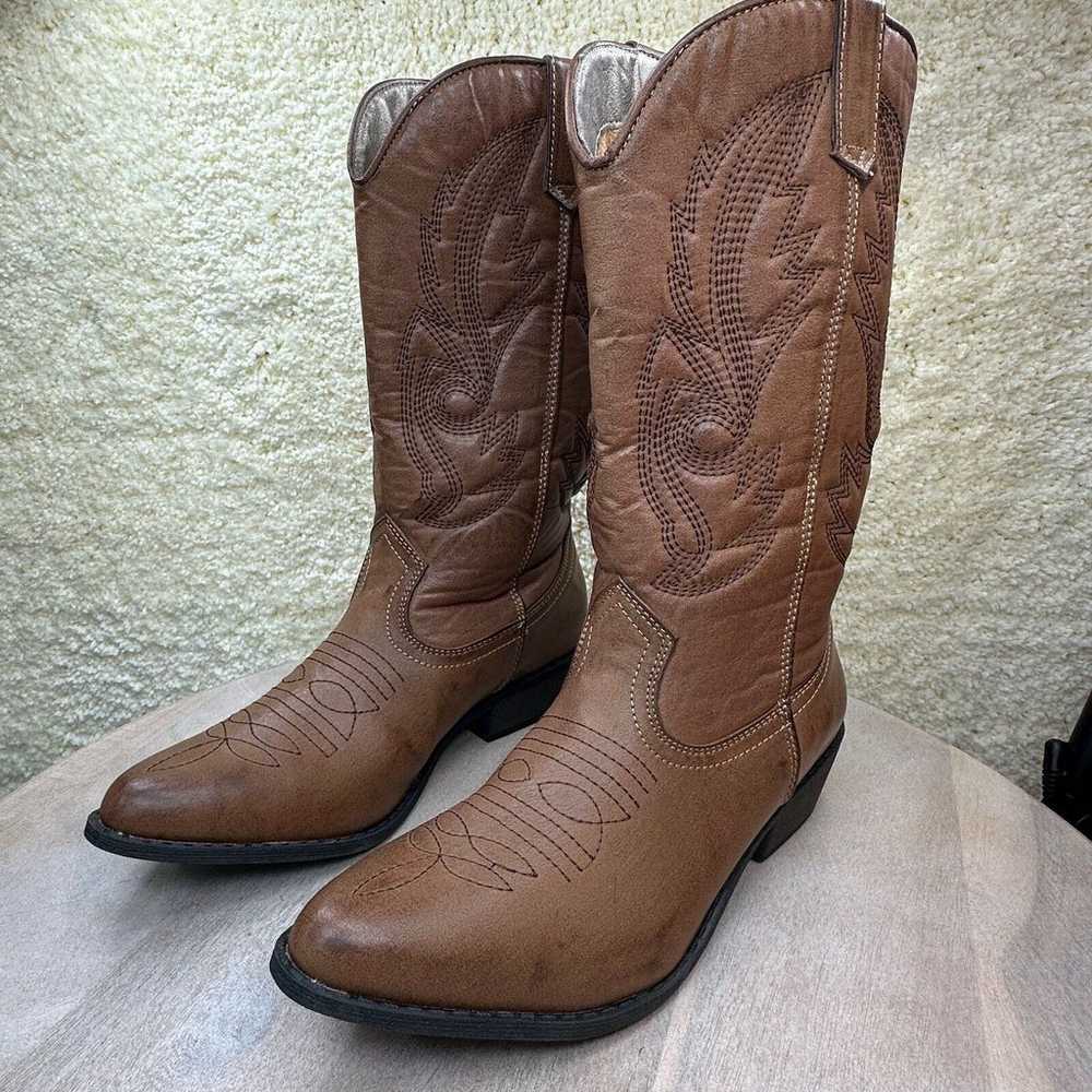 Coconuts Gaucho Womens Size 8.5 Cowboy Boots Brow… - image 3