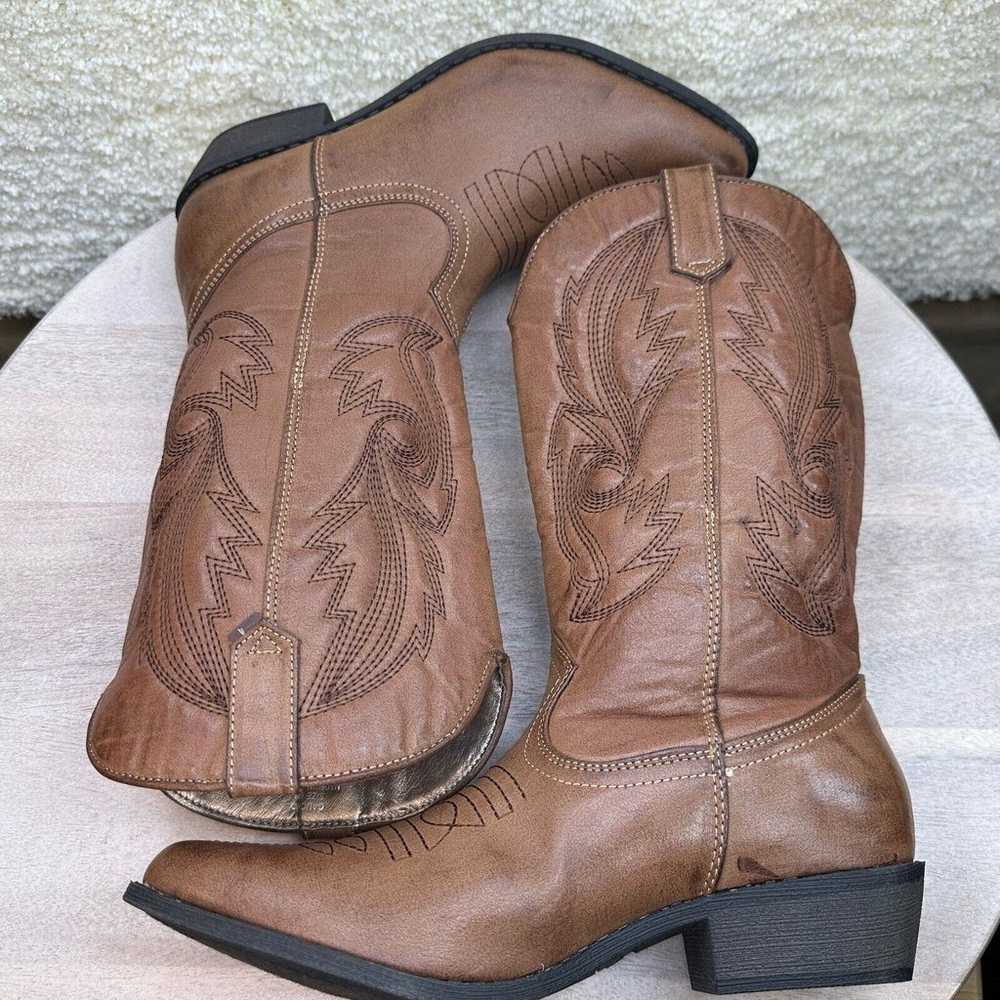 Coconuts Gaucho Womens Size 8.5 Cowboy Boots Brow… - image 9