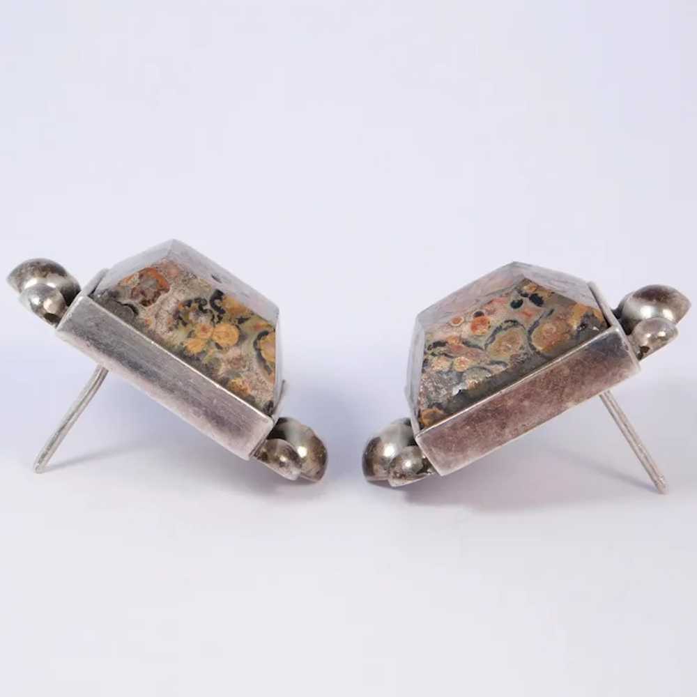 Art Deco Geometric Statement Earrings Sterling Si… - image 3
