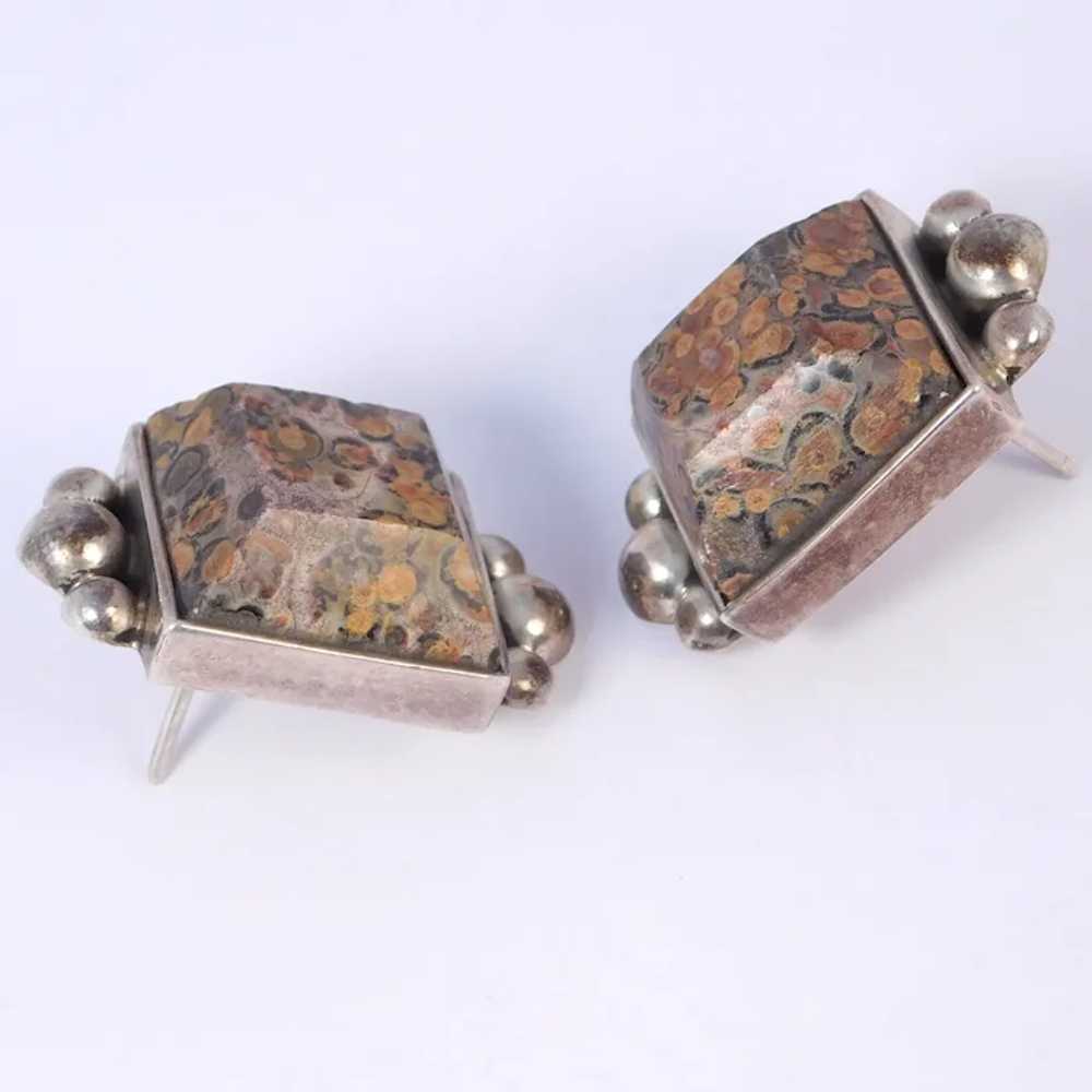 Art Deco Geometric Statement Earrings Sterling Si… - image 4