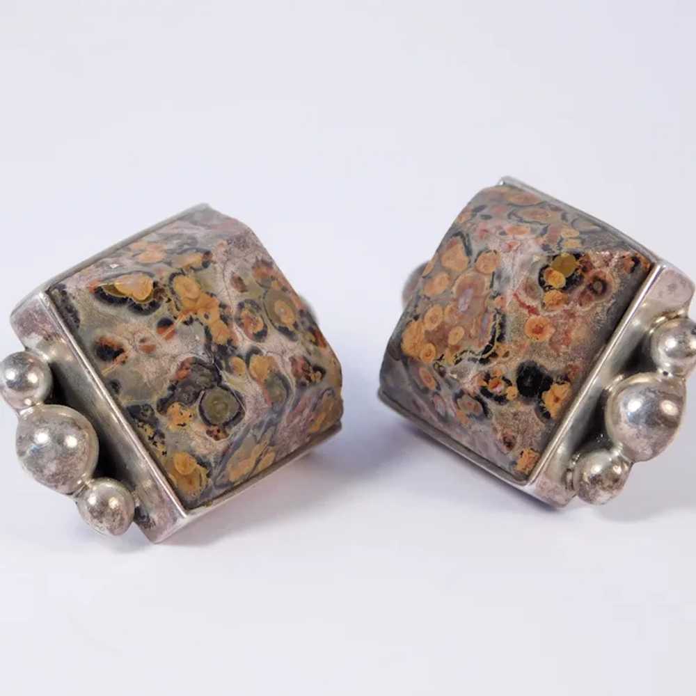Art Deco Geometric Statement Earrings Sterling Si… - image 6