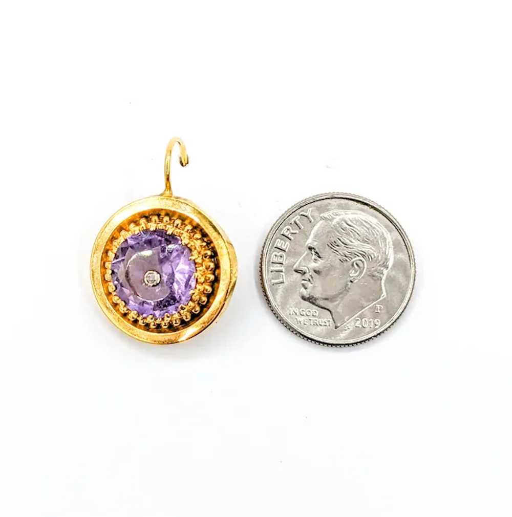 Romantic Antique Diamond & Amethyst Drop Earrings… - image 8