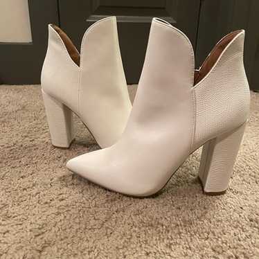 Tall white heel boots - image 1