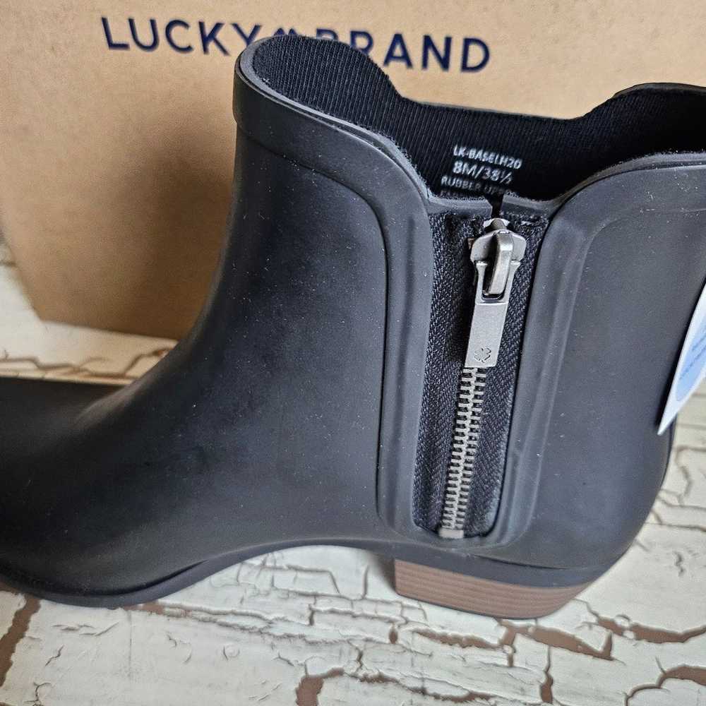 Like-New Lucky Brand 8 Black Rubber Rain Boots - image 7