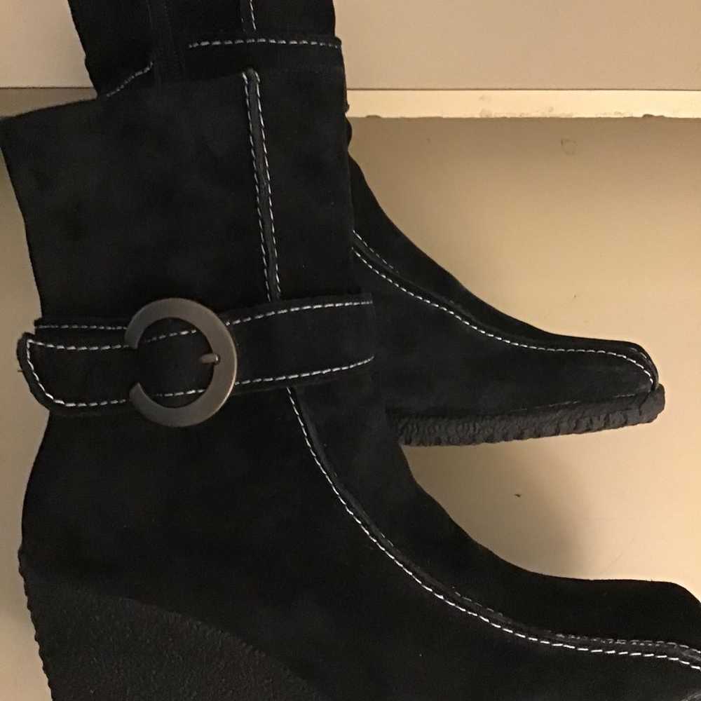 Santana Canada women black suede wedge boots US 6… - image 11