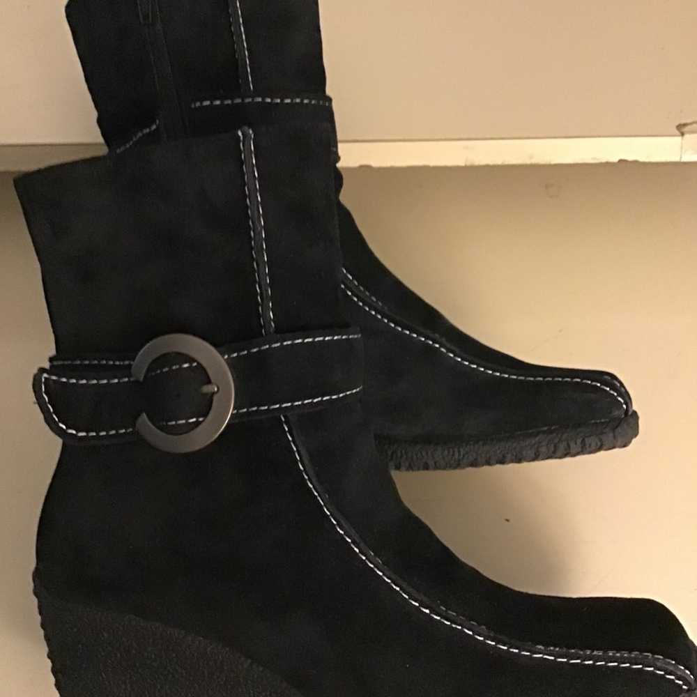Santana Canada women black suede wedge boots US 6… - image 12