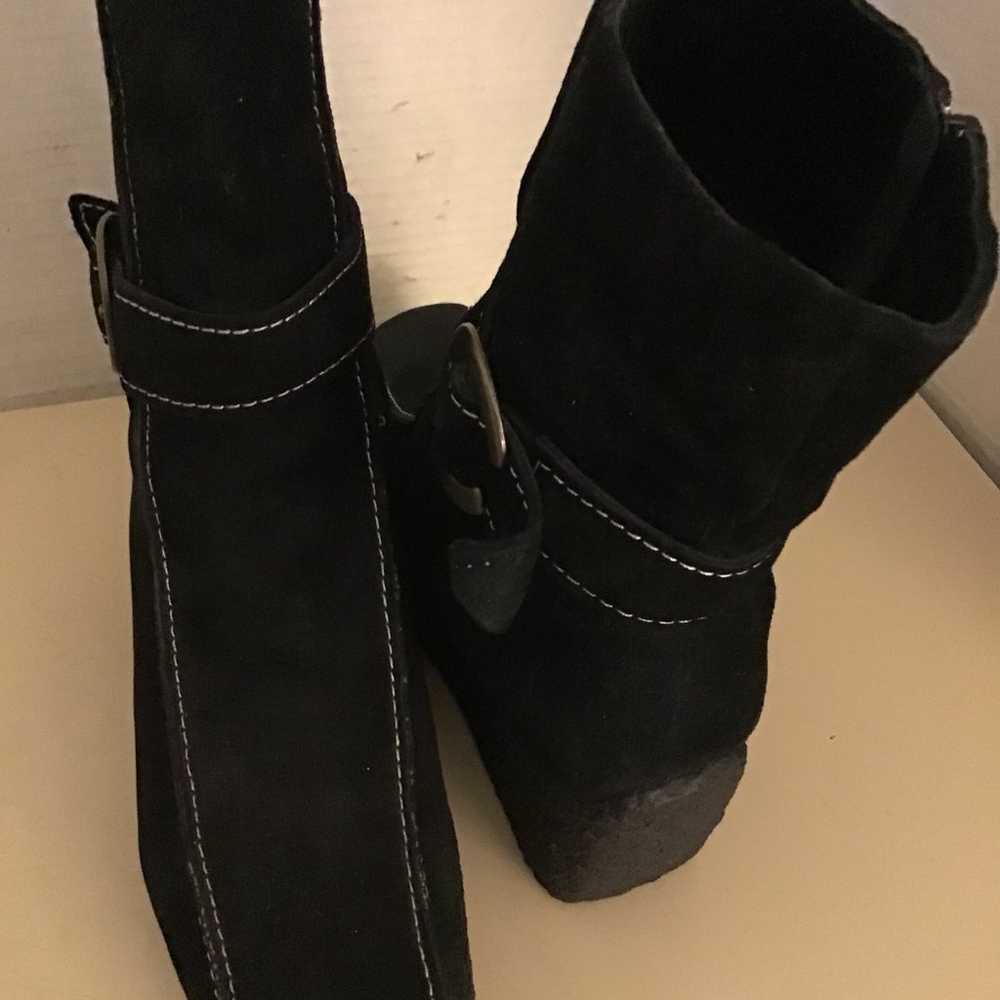Santana Canada women black suede wedge boots US 6… - image 2