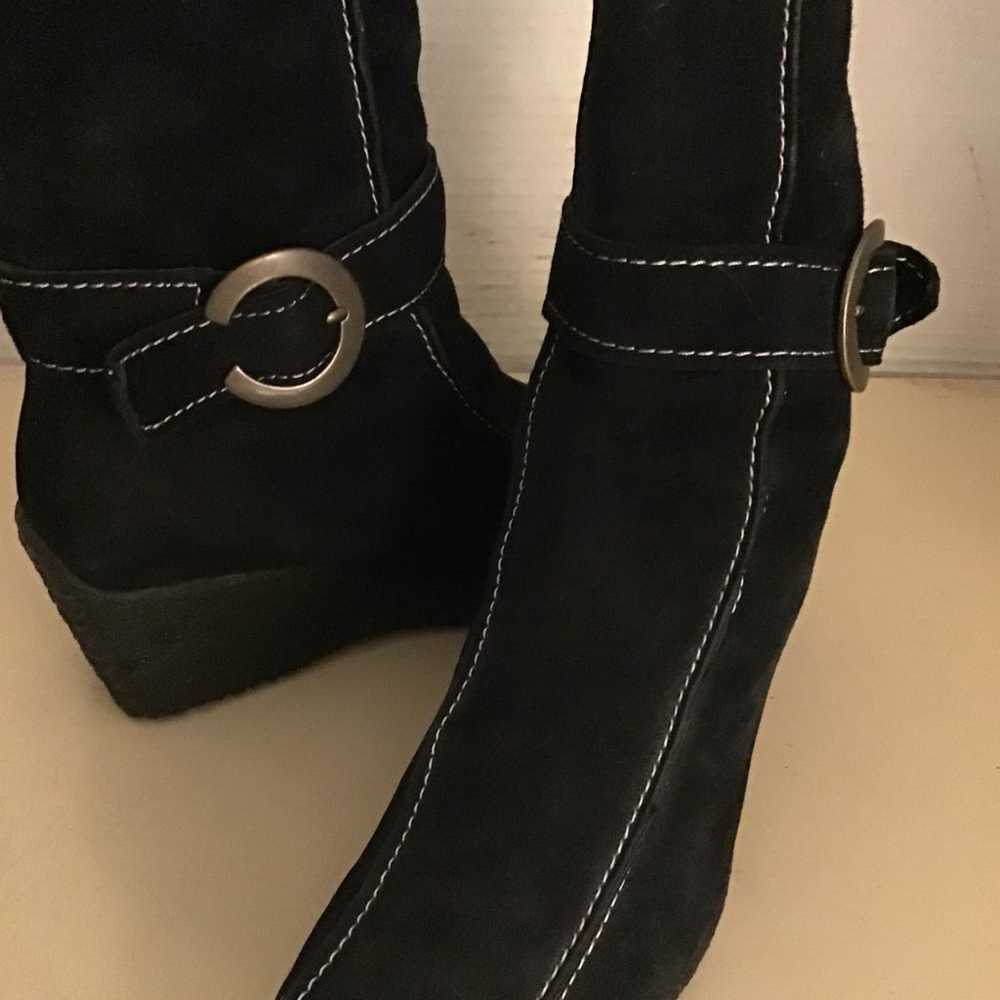 Santana Canada women black suede wedge boots US 6… - image 4