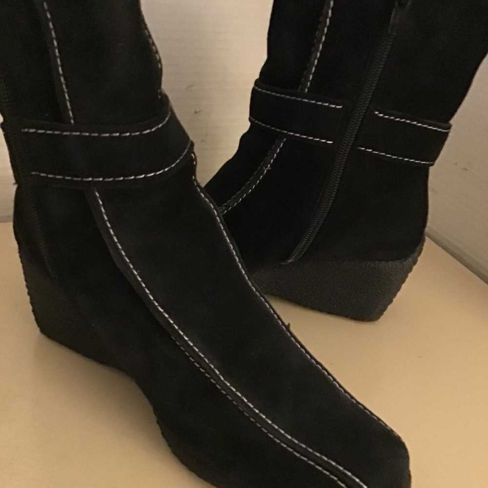 Santana Canada women black suede wedge boots US 6… - image 5
