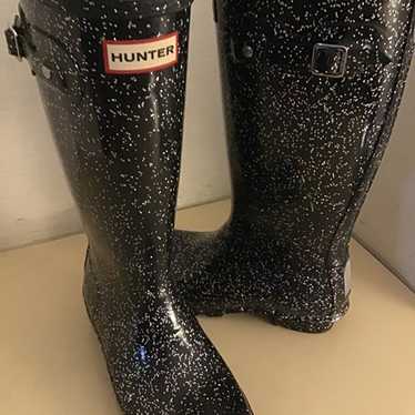 Hunter Original black glitter waterproof tall rub… - image 1