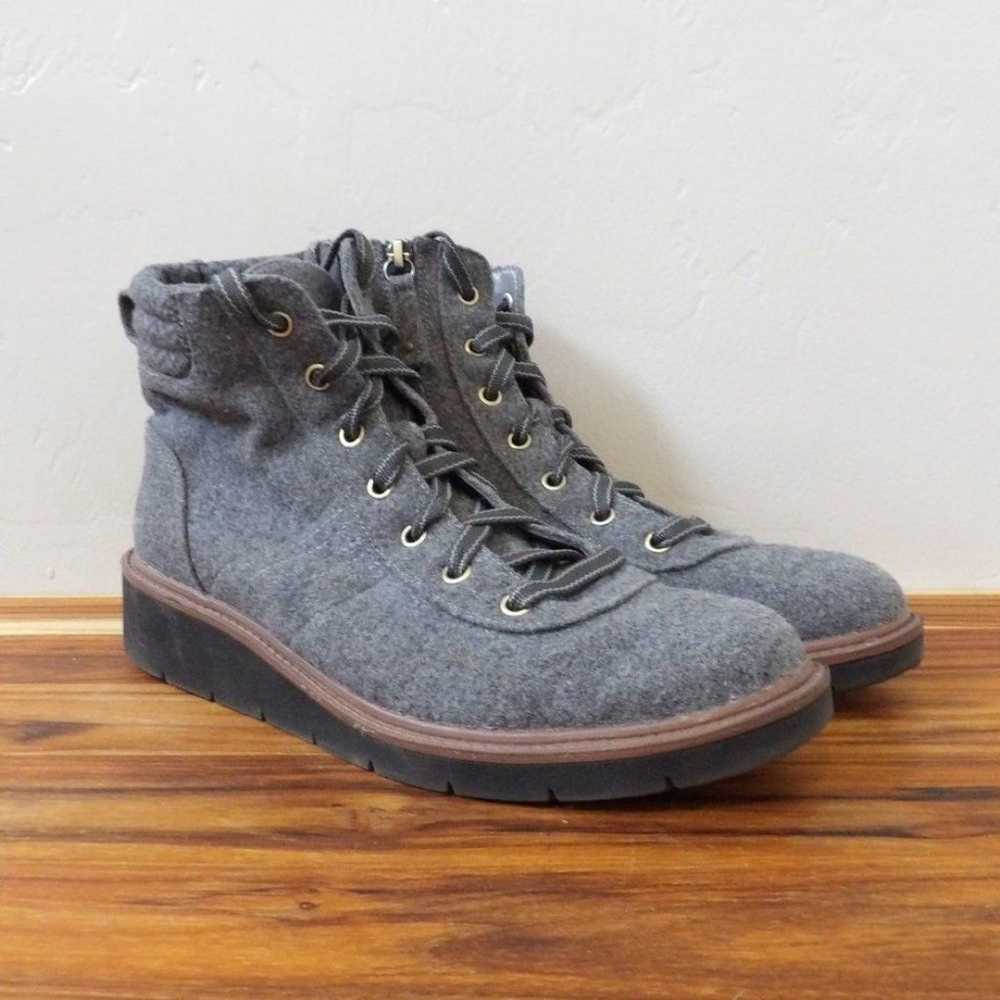 Dr Scholls Little Wild Gray Flannel Lace Up Wedge… - image 1