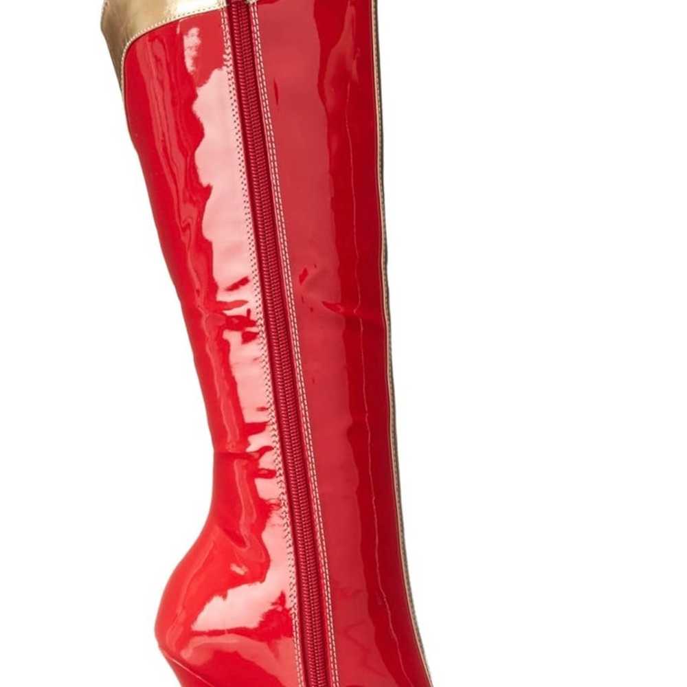 Sexy red gold heel boot - image 3