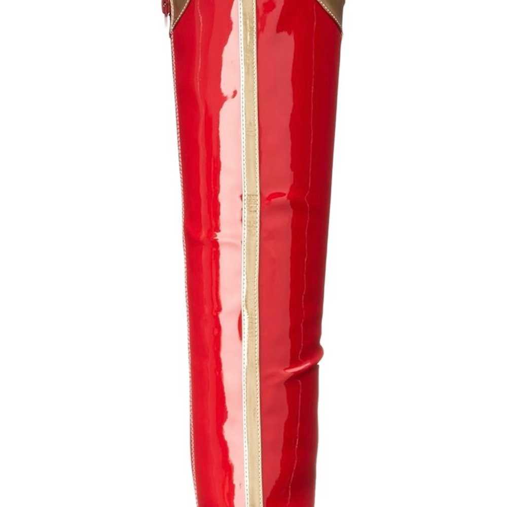 Sexy red gold heel boot - image 4