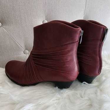 Rocketport Brynn Rouched Leather Burgundy Ankle B… - image 1