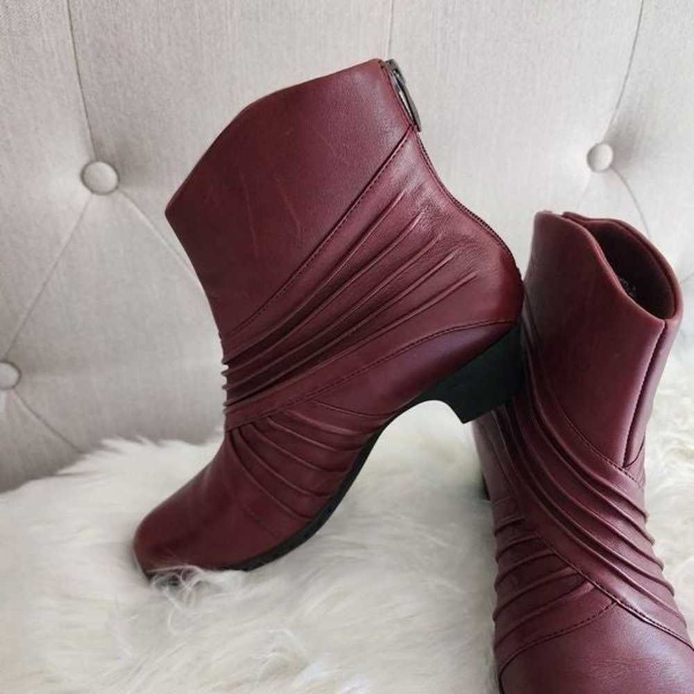 Rocketport Brynn Rouched Leather Burgundy Ankle B… - image 2