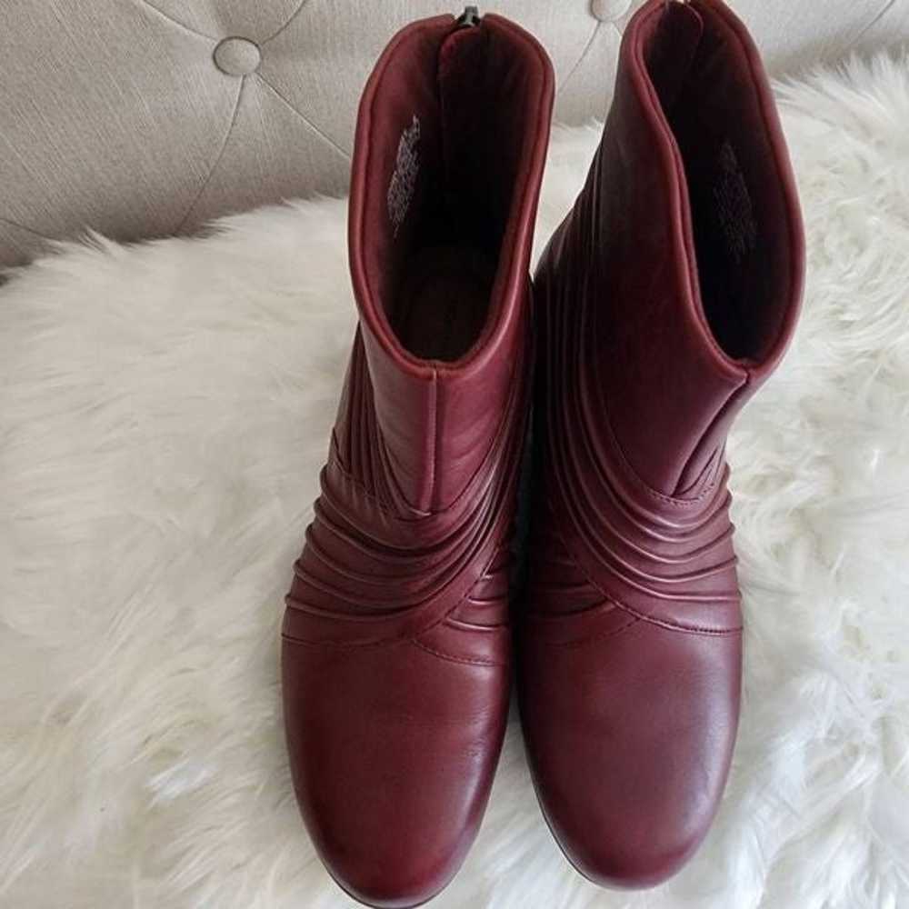 Rocketport Brynn Rouched Leather Burgundy Ankle B… - image 3