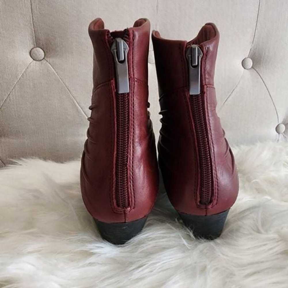 Rocketport Brynn Rouched Leather Burgundy Ankle B… - image 4