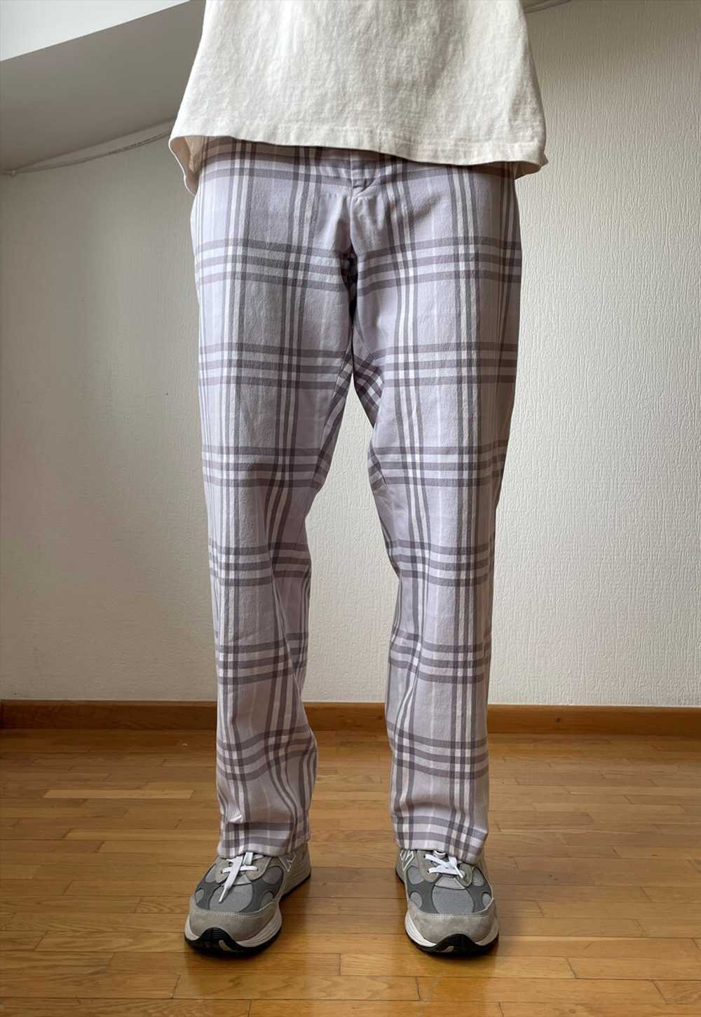 Vintage BURBERRY Pants Nova Check Trousers Purple… - image 1