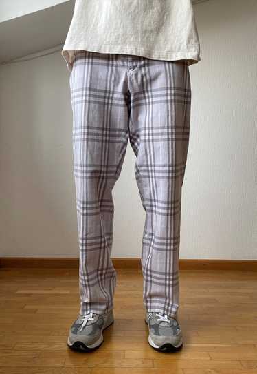 Vintage BURBERRY Pants Nova Check Trousers Purple… - image 1