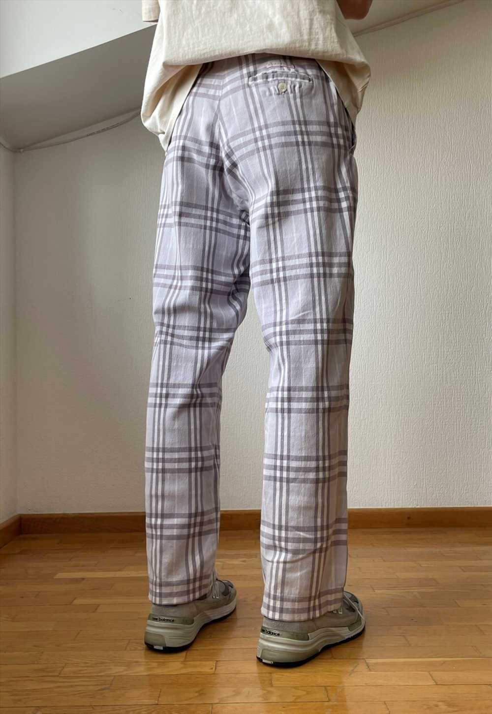 Vintage BURBERRY Pants Nova Check Trousers Purple… - image 3
