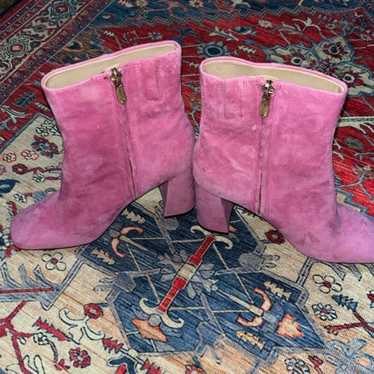 Sam Edelman pink velvet boots - image 1