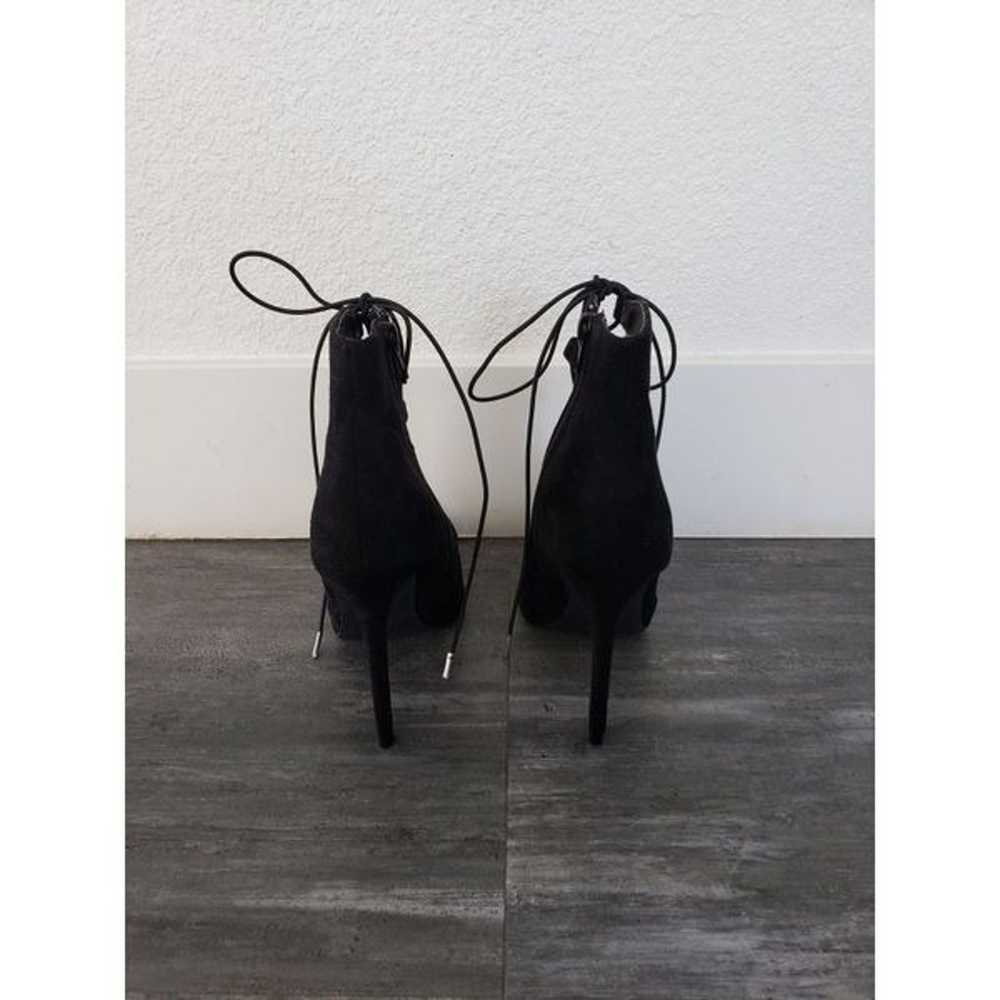 Black Laced Up Suede OJ Heeled Boots - image 4