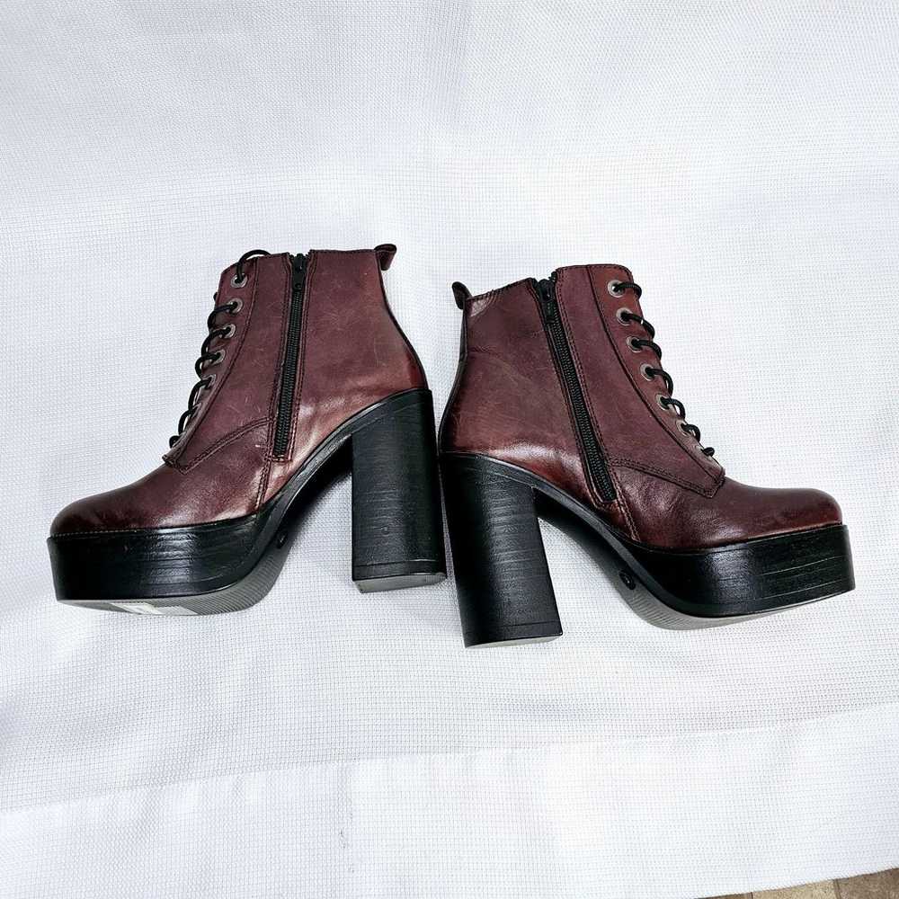 Steve Madden "Gelsey" Burgundy Leather Lace-Up An… - image 6