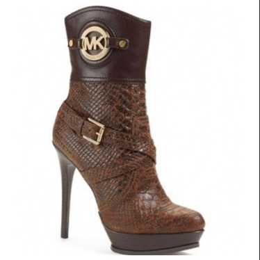 Michael Kors Stockard Two-Tone Snakeskin Bootie