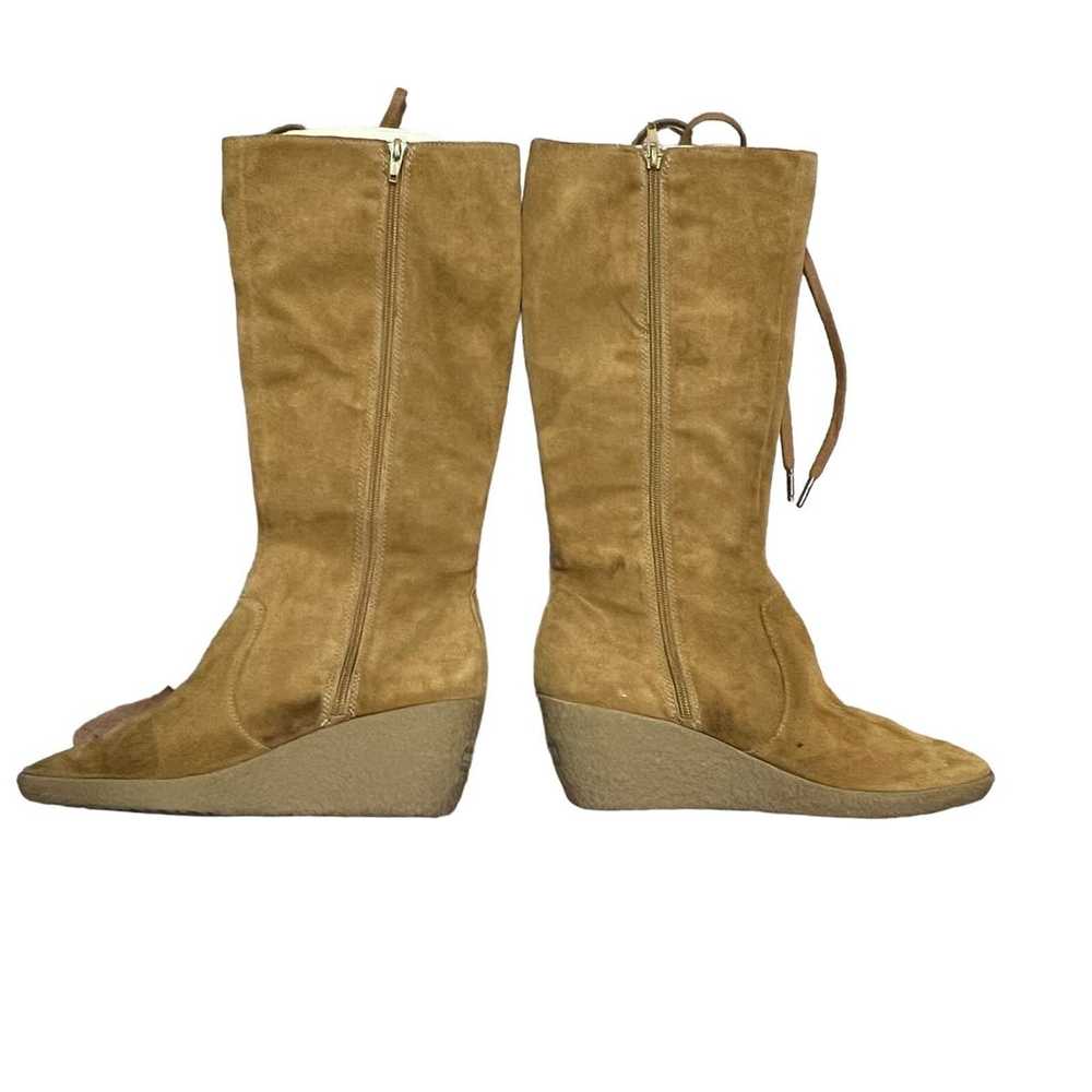 Michael Kors Size 10 Suede Tan Lace Up Mid Calf B… - image 2