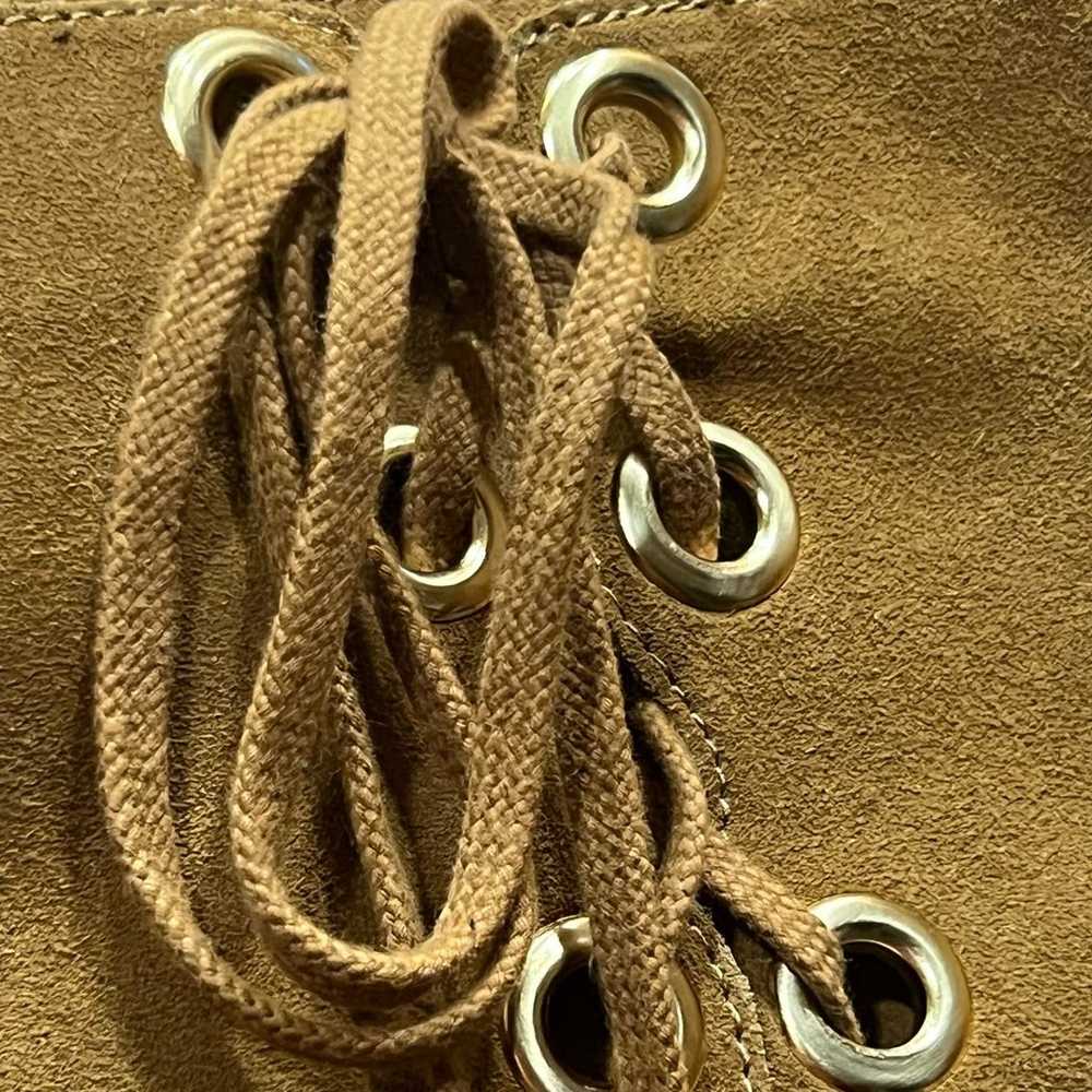 Michael Kors Size 10 Suede Tan Lace Up Mid Calf B… - image 3