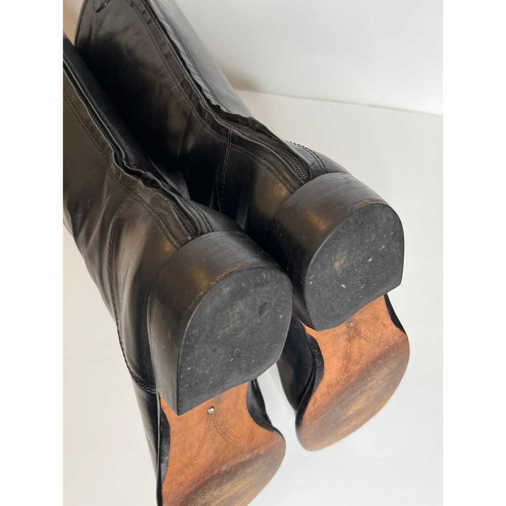 Corso Como Black Leather Tall Riding Boots Sz 10 … - image 9