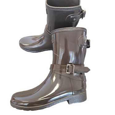 Hunter Refined Gloss Ankle Strap Rain Boots